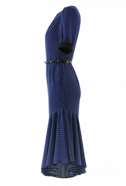 Платье в горох со складками на горловине 09-02-20 SS