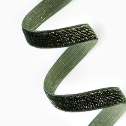 Бархатная лента с золотым люрексом 20 мм