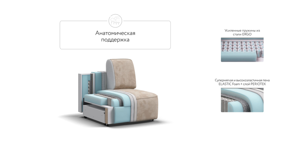 Кинг Модуль спальное место Велюр Алькантара пепел