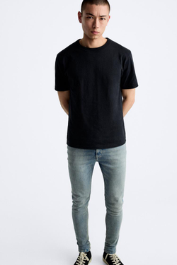 ZARA ДЖИНСЫ SKINNY FIT, ЗЕЛЕНОВАТО-СИНИЙ