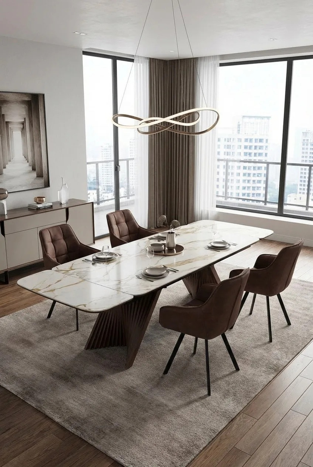 Стол М-City DISAUR Манхэттен 200 Светлый Беж ( Drac Cold Xlim), керамика, Орех Карни Натуральный