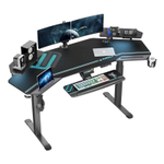 Стол для компьютера (для геймеров) с подставкой под клавиатуру и электрической регулировкой по высоте Eureka ERK-ES71-B-EU