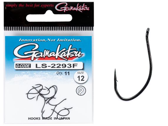 Крючки Gamakatsu LS-2293F NEW LABEL EYED HOOKS BLACK разм. 12 11шт.