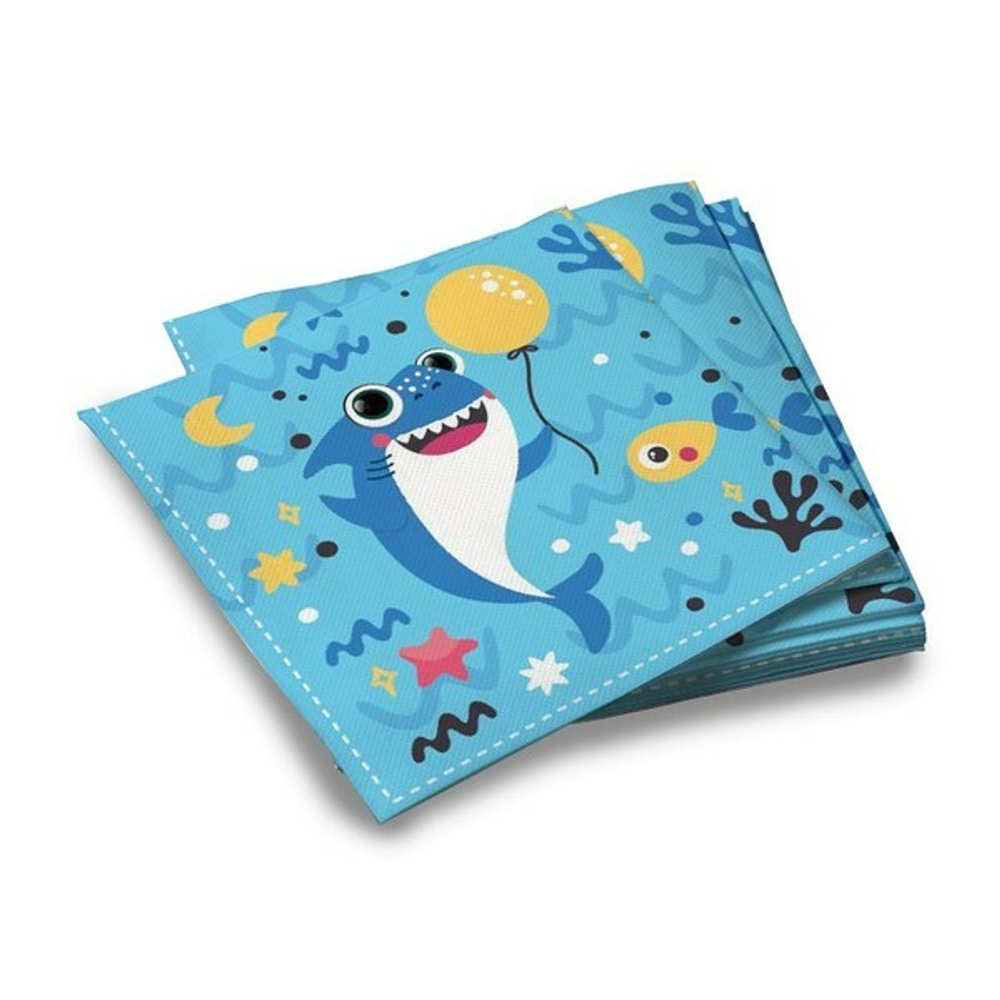 Салфетки бумажные 33*33см Акулята 3 сл., 20л