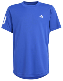 Детская теннисная футболка Adidas B Club 3 Stripes Tennis Shirt - semi lucid blue