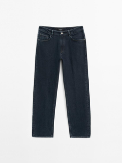 Massimo Dutti Зауженные джинсы из смесового хлопка, индиго