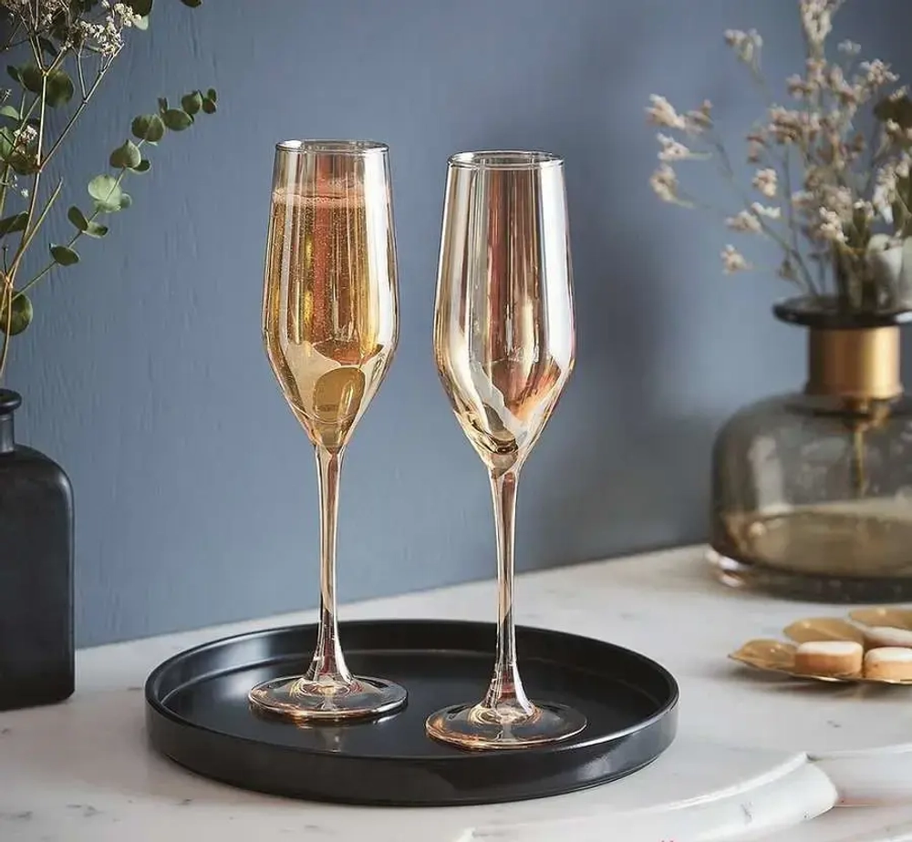 Набор фужеров для шампанского 4шт 160мл «Золотой мед» P9307