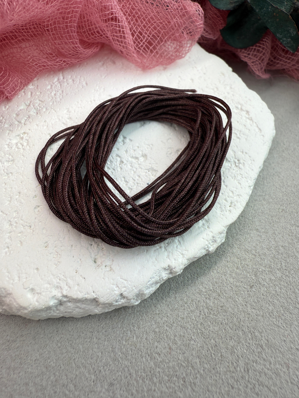 Шнур для плетения браслетов 0,8 мм, Шоколадный (5 м)