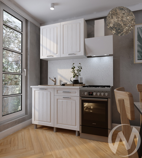 Кухня Лаура 1.0м (корпус белый/клен белый) 38мм королевский опал