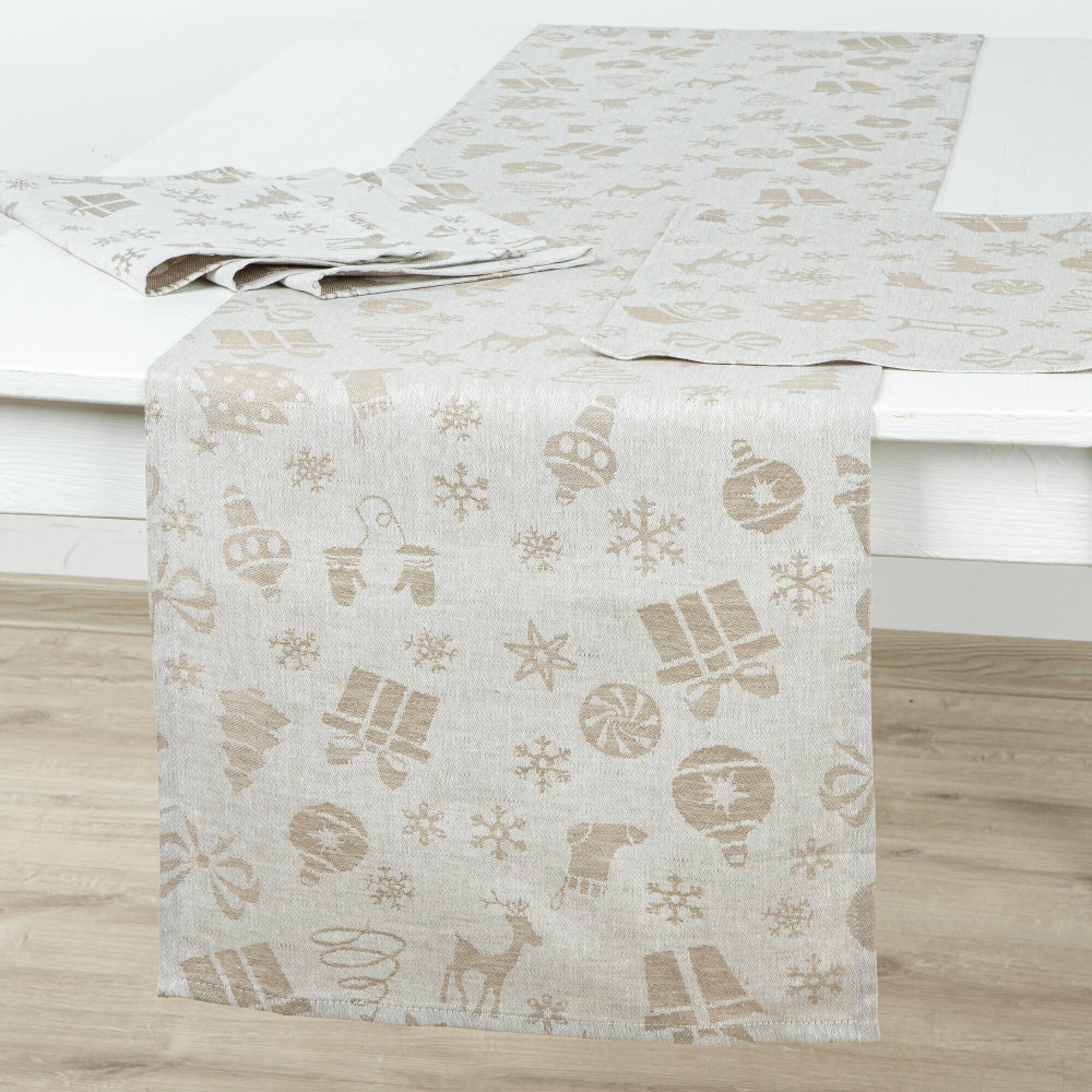 Комплект столовый Новогодняя сказка дорожка 40*170 см и 4 салфетки 29*40 см