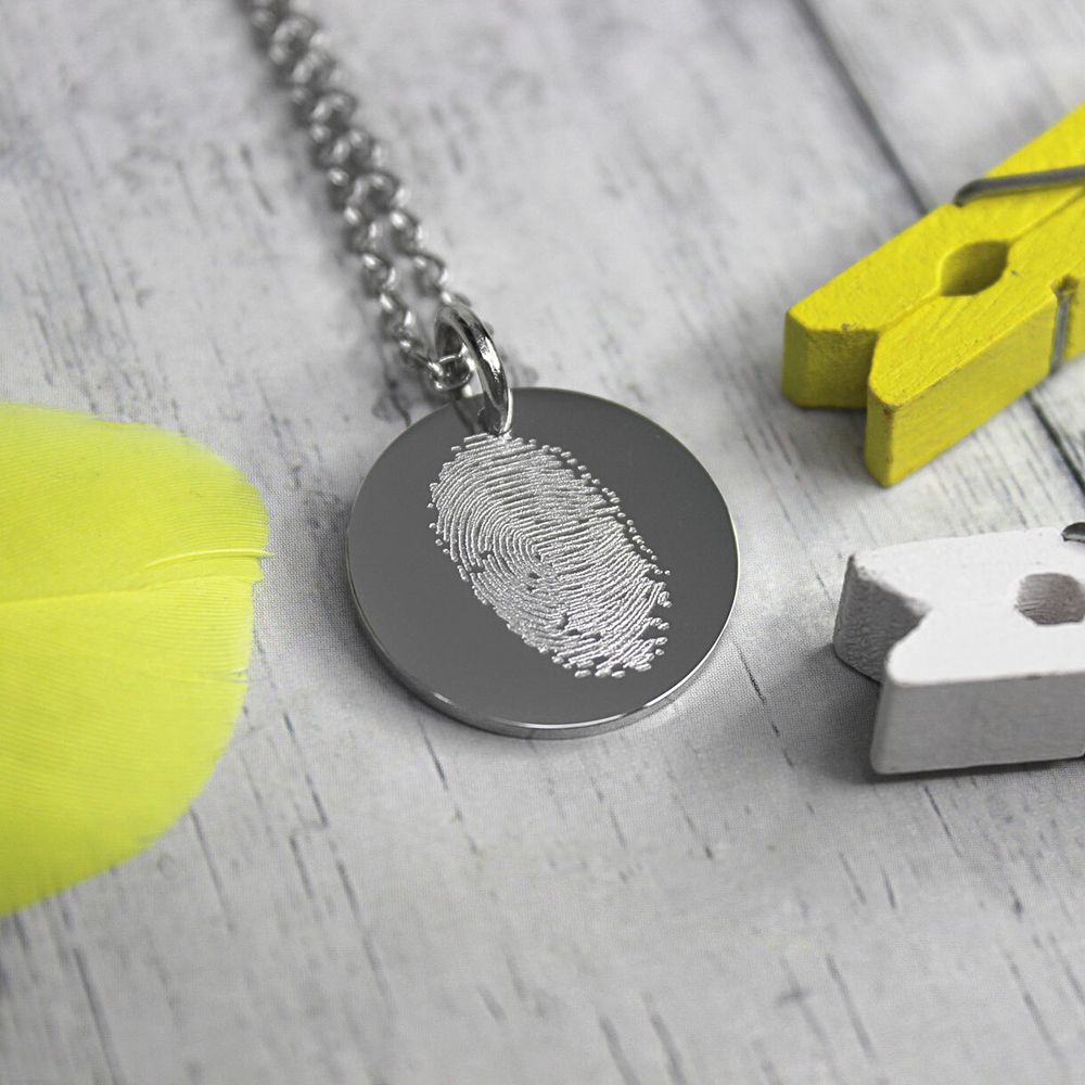 Кулон подвеска с гравировкой отпечатка пальца на заказ