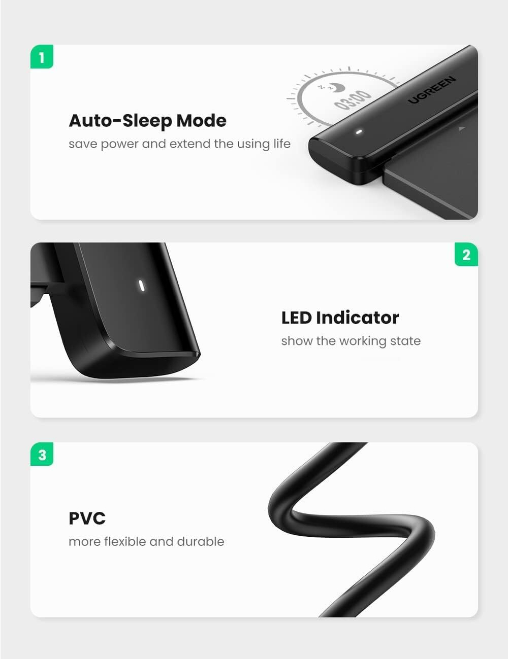 Адаптер с USB-C на 2.5' SATA UGREEN 70610