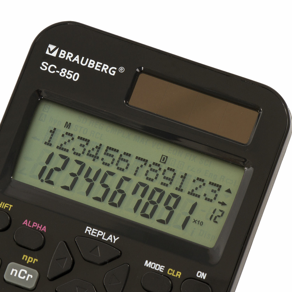 Калькулятор инженерный BRAUBERG SC-850 (163х82 мм) 240 функций 10+2 разрядов двойное питание черный