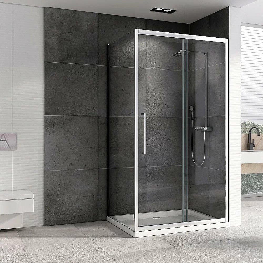 Душевой уголок ABBER Schwarzer Diamant AG30150H-S75 150x75 стекло прозрачное/профиль хром