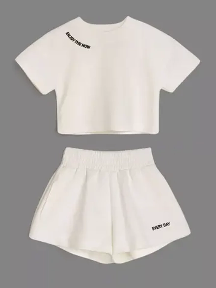 Костюм для девочки, футболка и шорты