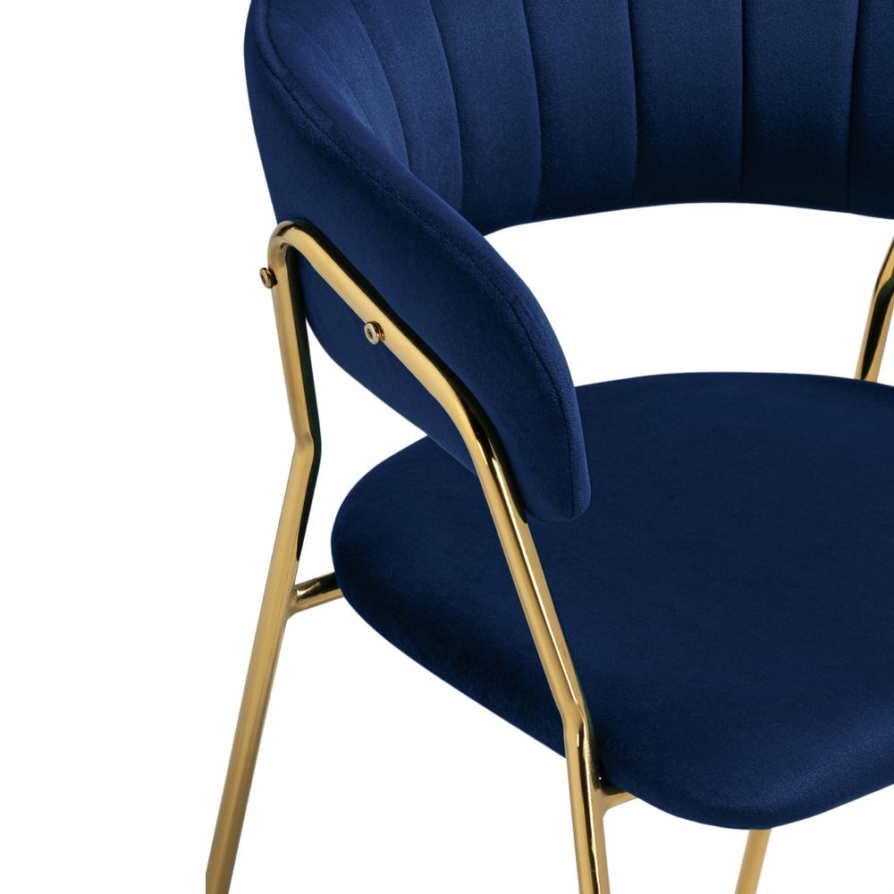 Стул на металлокаркасе Woodville Kamelia 1 dark blue, gold