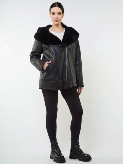 Дубленка зимняя натуральная с капюшоном авиатор пилот