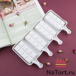 Форма силиконовая  «Эскимо Плитка», 4 ячейки
