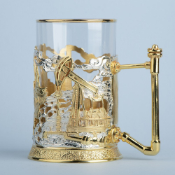 Подстаканник Нефтяники с позолотой