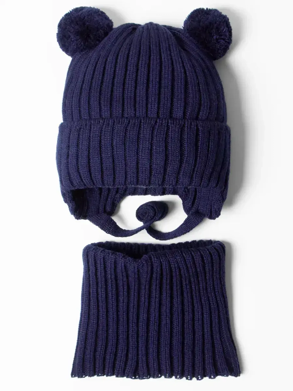 Шапка с завязками и снуд детская, осень