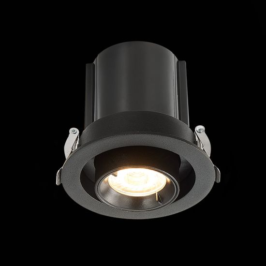 ST702.338.12 Св-к встр. Черный LED 1*12W 3000K 900Lm Ra80 24° IP20 D90xH92 180-240V Встраиваемые светильники