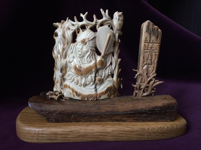 Письменный набор "Шаман", бивень мамонта, кость мамонта