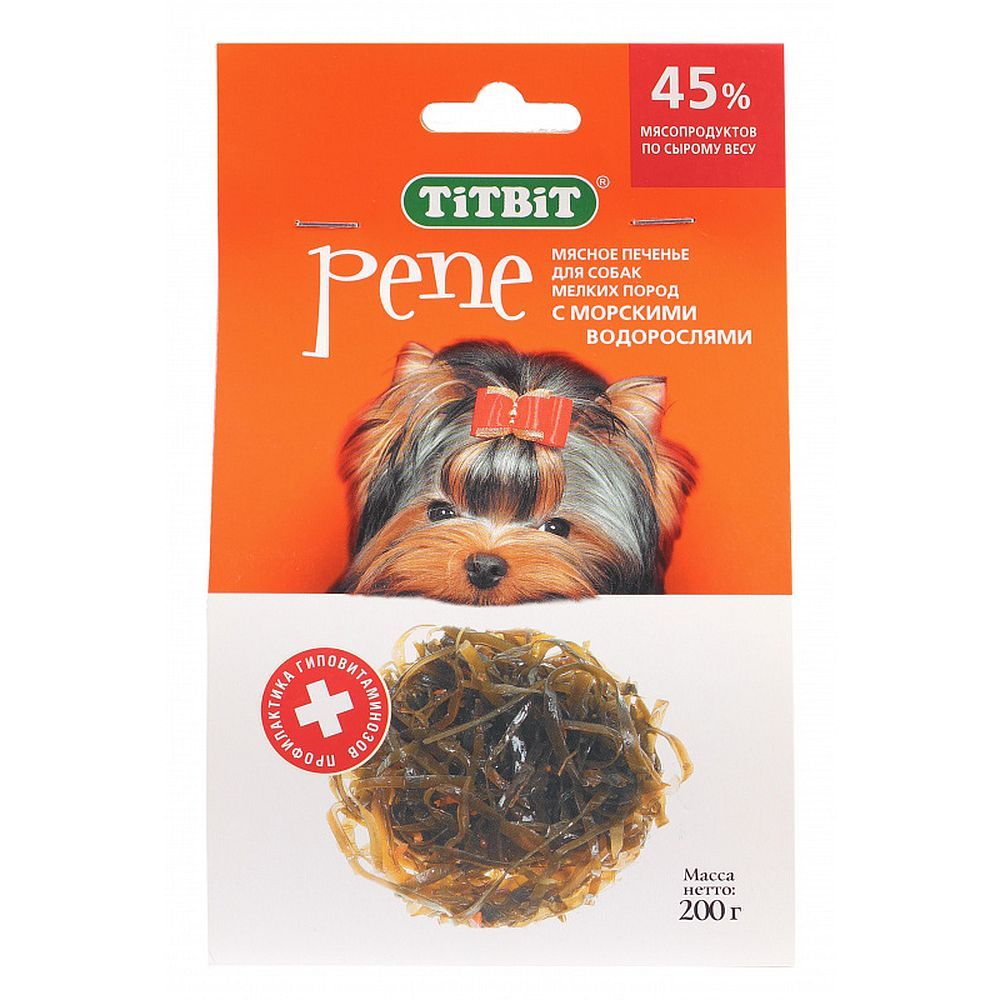 Лакомство TitBit для собак, Печенье PENE с морскими водорослями, пакет 200 г