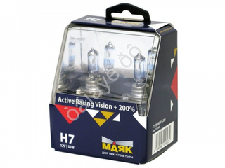 Автолампа H7 12V 55W Маяк    +200% Active Racing Vision P*26d 72720р+200  (к-т)