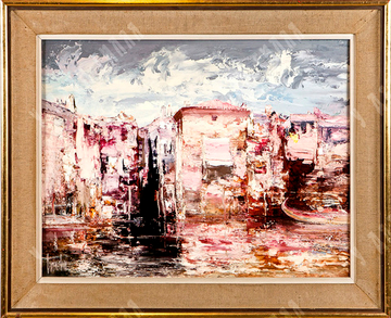 Брончу С. Р. (Bronchu). Вид Венеции. Масло. Испания, ХХ в.