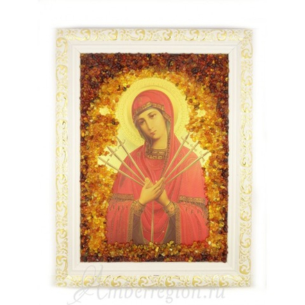 Икона "Семистрельная" БМ (шелкография).