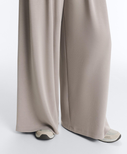 OYSHO Брюки с широкими штанинами и корсетным поясом, бледно-серый