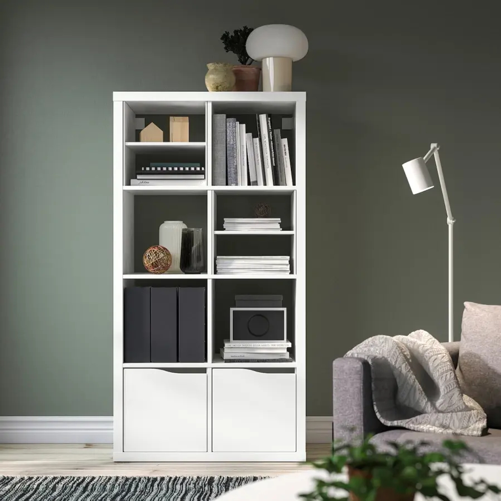 Стеллаж - IKEA KALLAX, 147х39х77 см, белый, КАЛЛАКС ИКЕА
