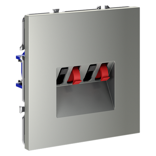 Розетка акустическая встраиваемая VOLTUM S70 4-местная, (сталь)