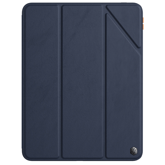 Чехол книжка синего цвета от Nillkin для планшета iPad Pro 11, 2020 и 2021 год, серия Bevel Leather Case, функция пробуждения и сна