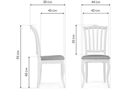 Стул деревянный Woodville Виньетта белый, лайн белый люкс, ножки белые