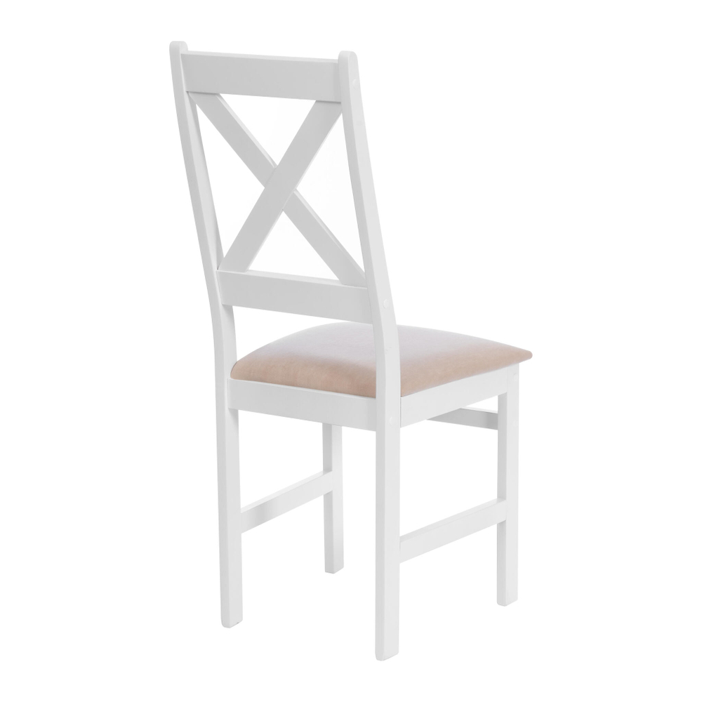 Стул CROSSMAN NEW, Многослойный березовый шпон, 41х40х100 см, white/велюр бежевый