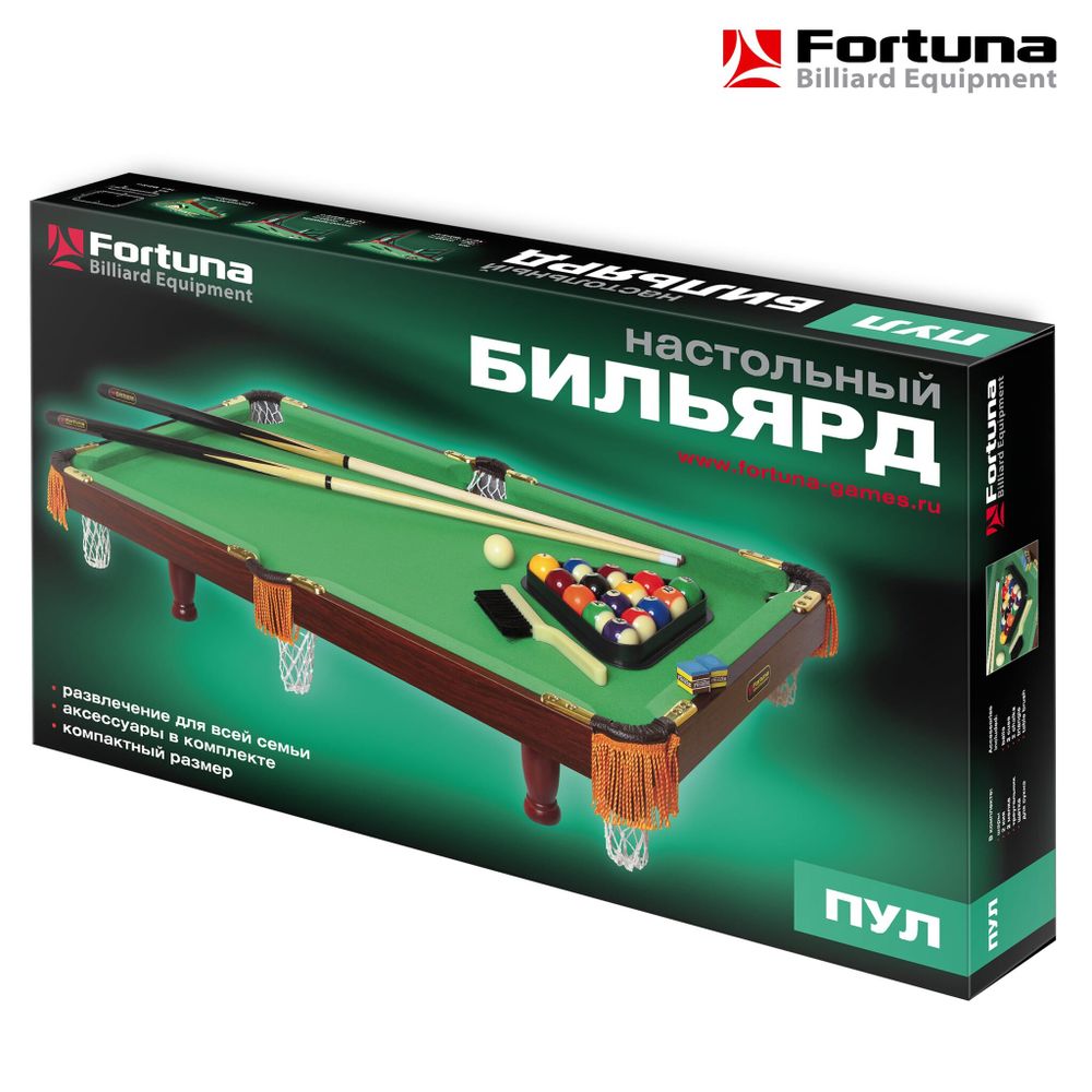 Бильярдный стол Fortuna Пул 3фт с комплектом аксессуаров