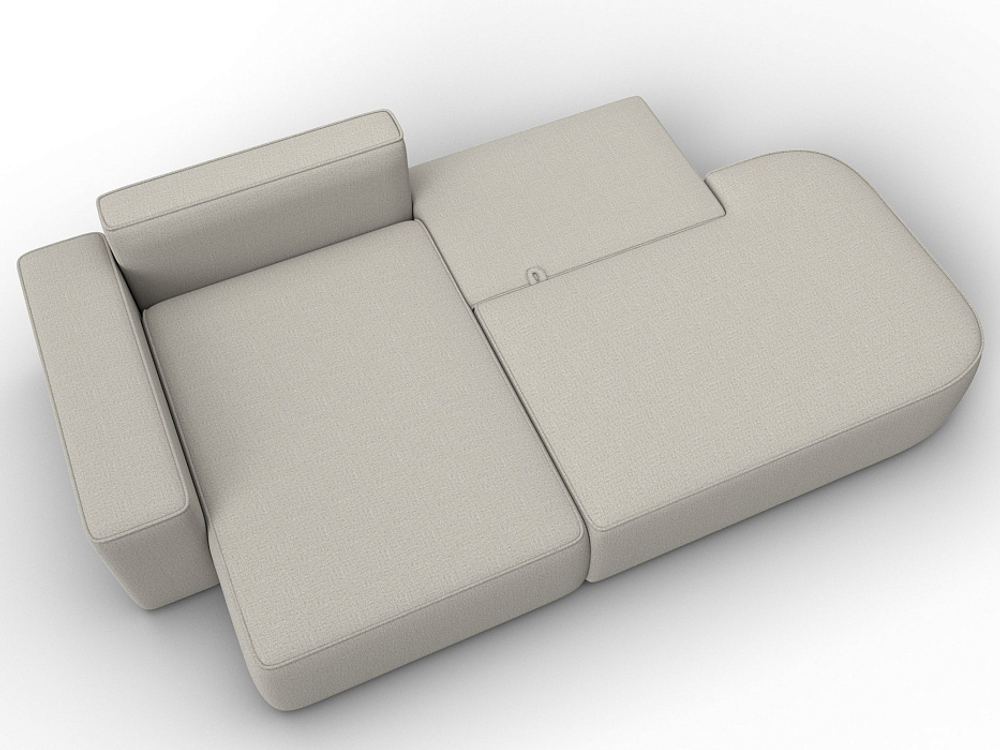 Диван угловой Лига-065 угол левый РОГОЖКА Амур 02 бежевый