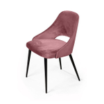 Стул William, бархат пудровый 15/ черный конус