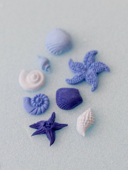 Молды силиконовые для морского декора "Набор 2 молда: морские жители и звезды с рыбкой" / форма для мыла, воска, гипса и полимерной глины
