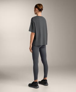 Oysho Футболка с короткими рукавами из смесового хлопка, антрацитовый