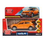 Модель ин. мет. "Kia Rio" 12см, двери, багаж, оранжевый, коробка XLINE-12-OG (Технопарк)
