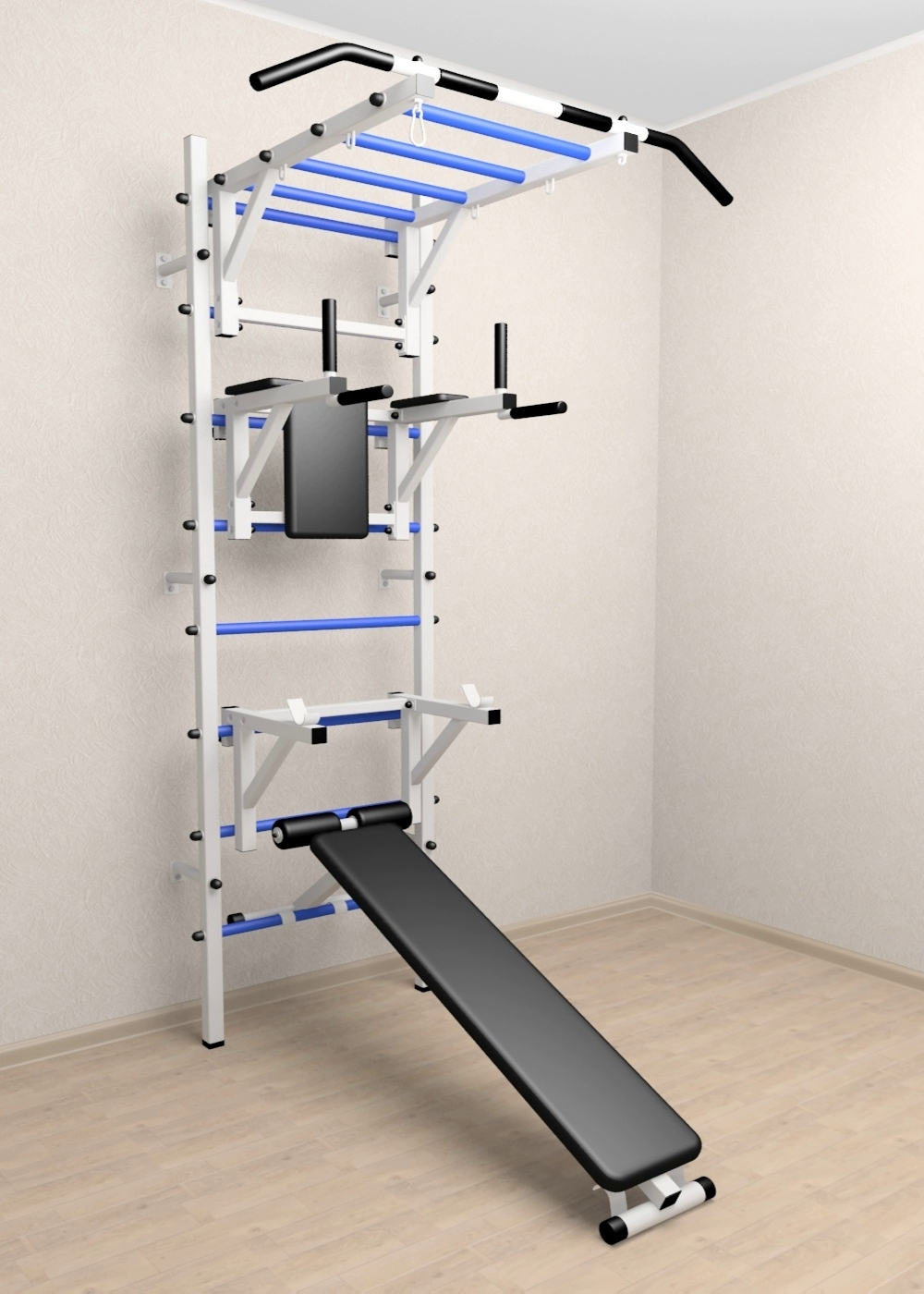 Шведская стенка Sv Sport 526 (Турник рукоход/Брусья/Стойка/Скамья)