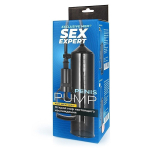 Черная вакуумная помпа с уплотнительной насадкой Bior Toys Sex Expert SEM-55273