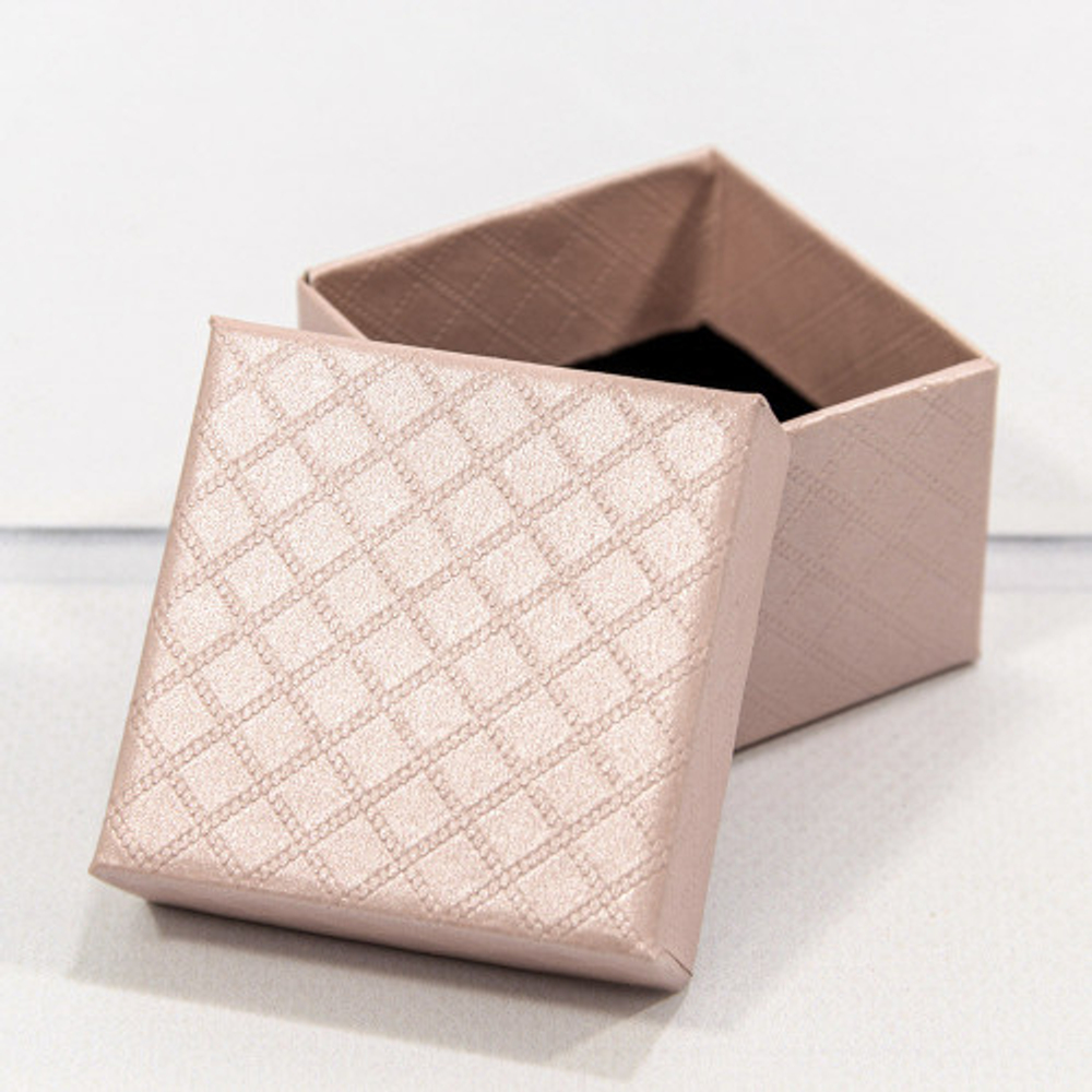 Коробка Ювелирная 5.5х5.5х3.5 см "Ромбики" (Розовый)