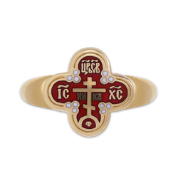 ПЕРСТЕНЬ "ГОЛГОФСКИЙ КРЕСТ. ГОСПОДИ ПОМИЛУЙ"