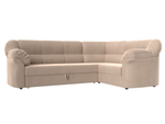 Диван угловой Карнелла правый угол, Бежевый, Велюр, 109581