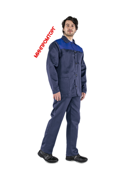 Костюм Стандарт (тк.Смесовая,210) брюки, т.синий/васильковый