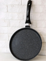 Сковорода блинная KUKMARA АП Granit (Black) 200мм с ручкой. арт. сбггч200а