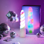 Светящийся вибратор Sexperiments HornyGlow - 23.60 см.